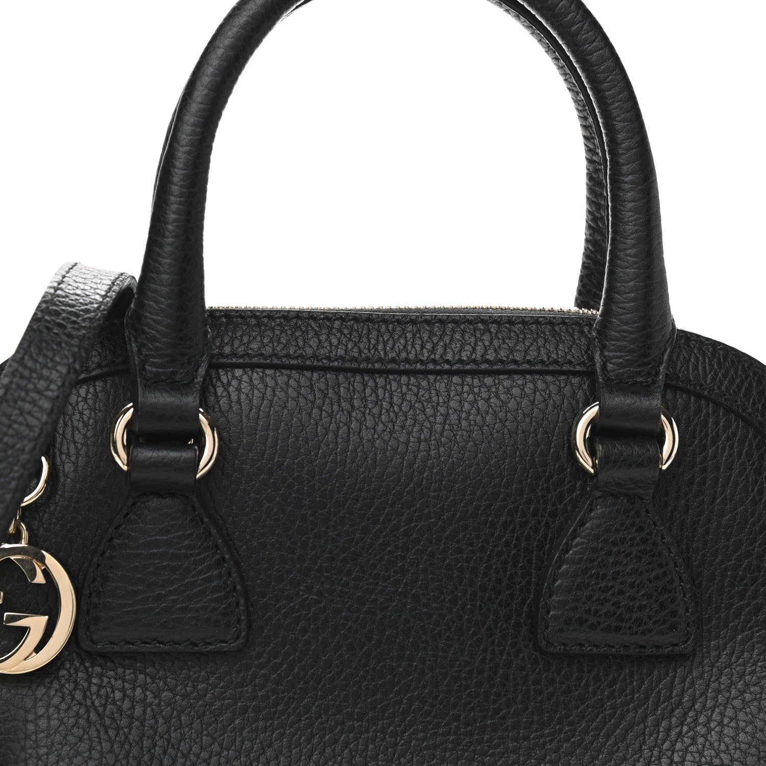Gucci Dollar Calfskin Small GG Charm Dome Bag Black 7 of 9