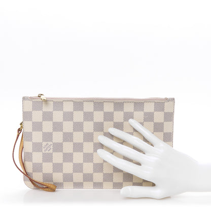 Louis Vuitton Damier Azur Neverfull MM GM Pochette Rose Ballerine 2 of 9