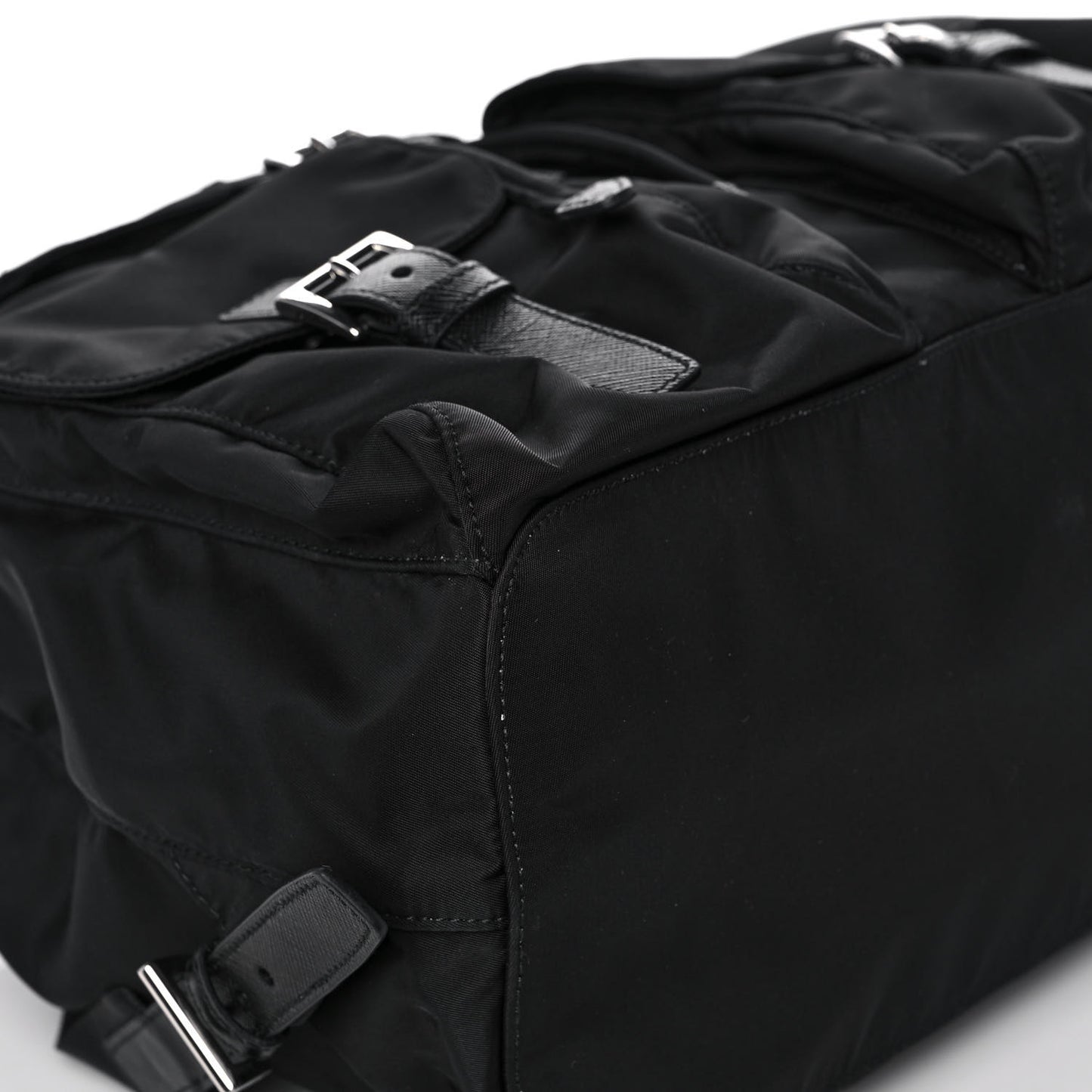 Tessuto Nylon Saffiano Medium Backpack Black