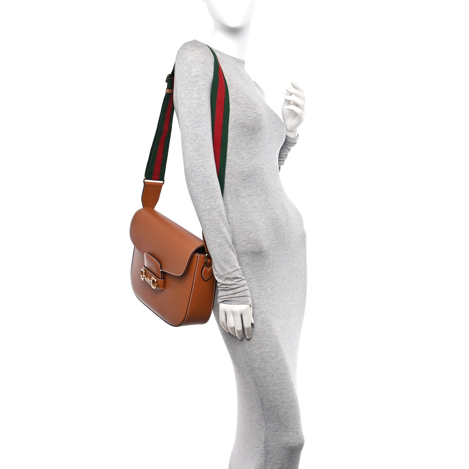 Gucci Calfskin Horsebit 1955 Shoulder Bag Tan 2 of 12