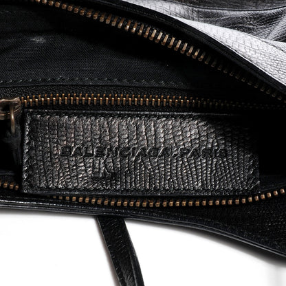 Balenciaga Agneau Lizard Embossed Classic Hardware Hip Black 7 of 11