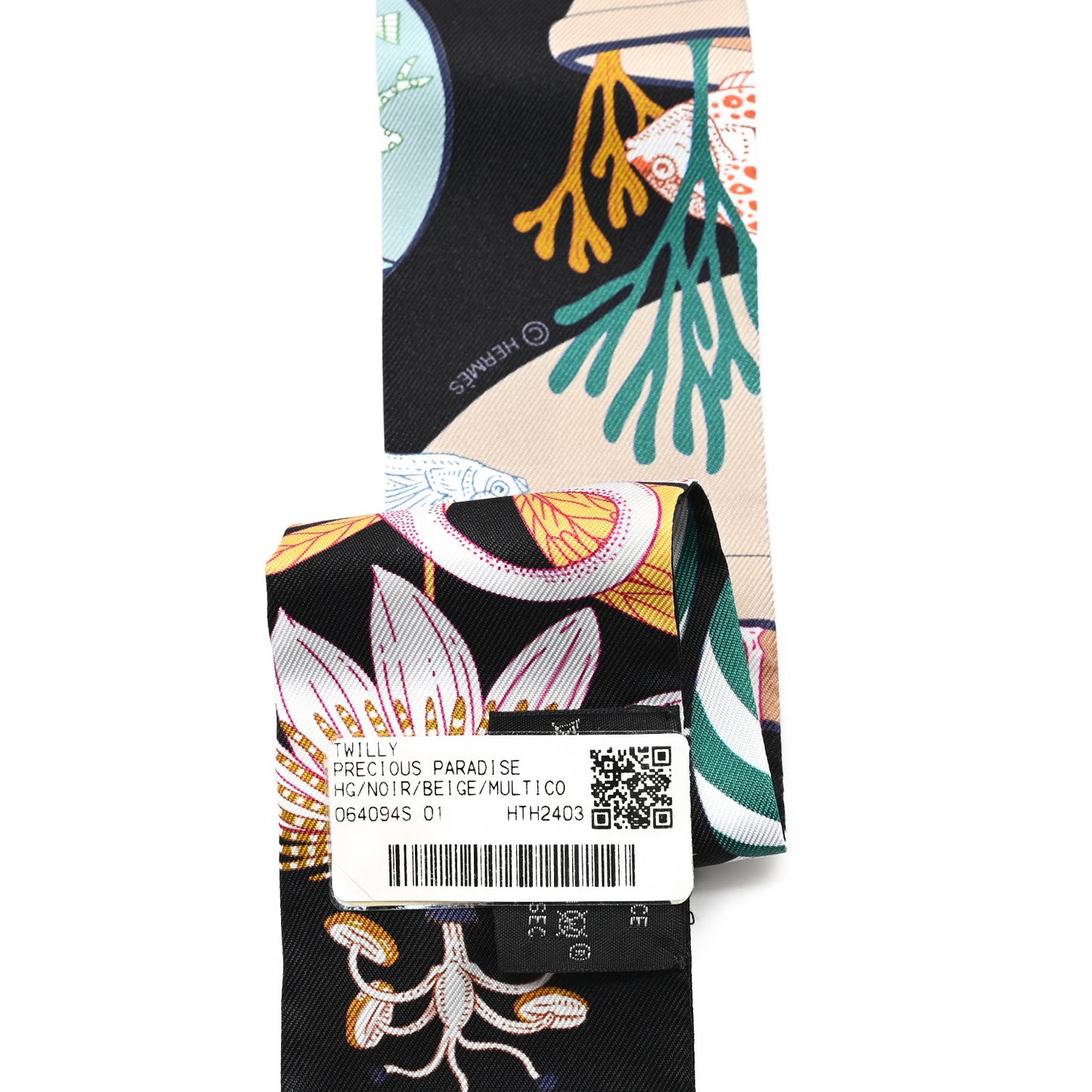 Silk Precious Paradise Twilly Black Beige Multicolor