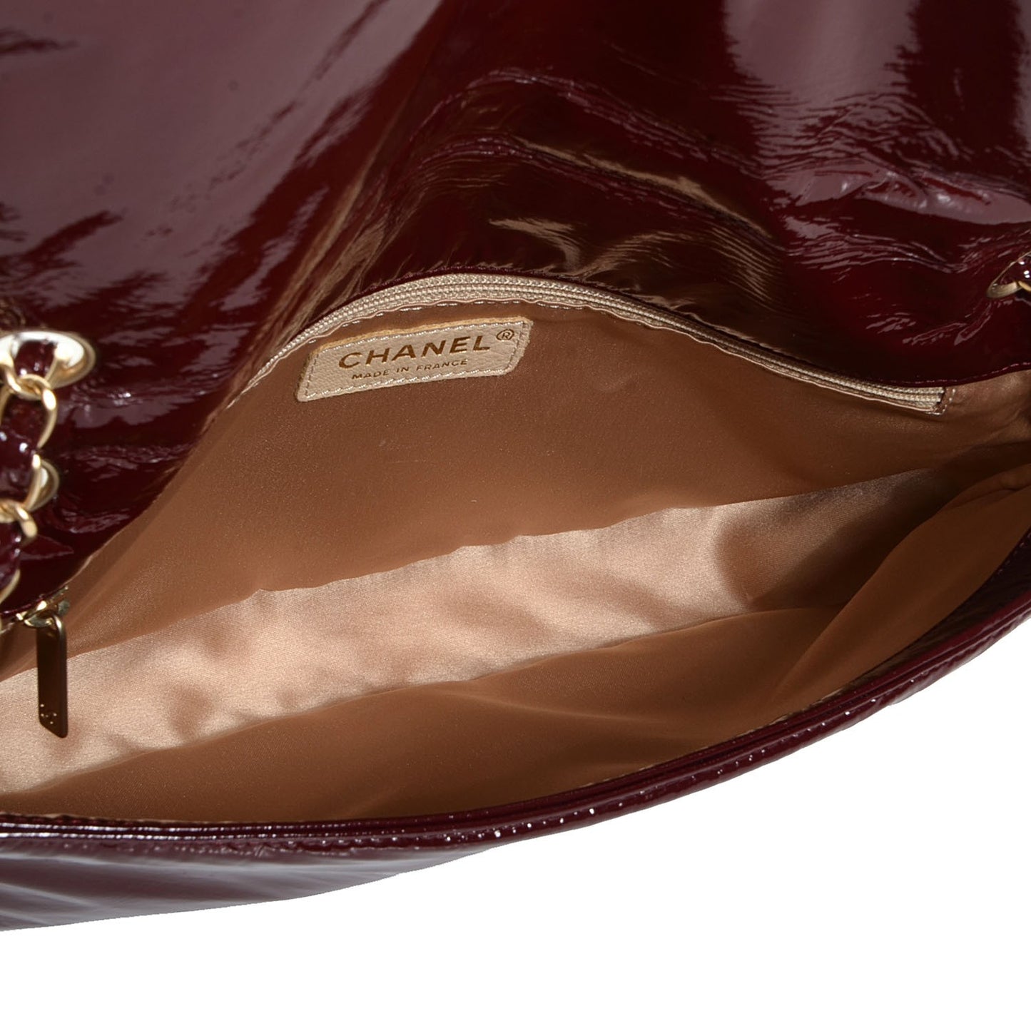 Vinyl Rock and Chain Medium Flap Bordeaux