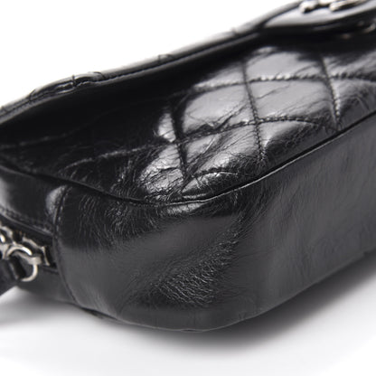 Chanel Glazed Calfskin Quilted Medium Duo Color Flap Black 6 of 10