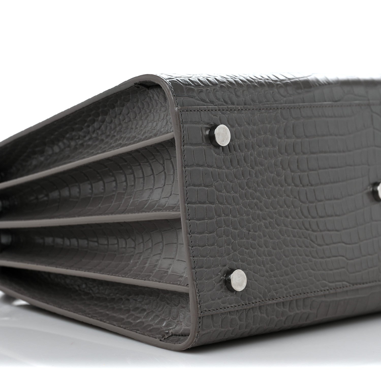 Saint Laurent Crocodile Embossed Small Sac De Jour Asphalt 9 of 13