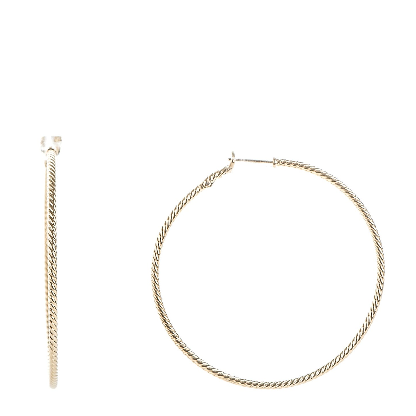 18K Yellow Gold Large Cable Classics Hoop Earrings
