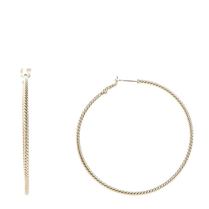 David Yurman 18K Yellow Gold Large Cable Classics Hoop Earrings 1 of 6