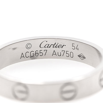 Cartier 18K White Gold 3.5mm LOVE Wedding Band Ring 54 6.75 4 of 4
