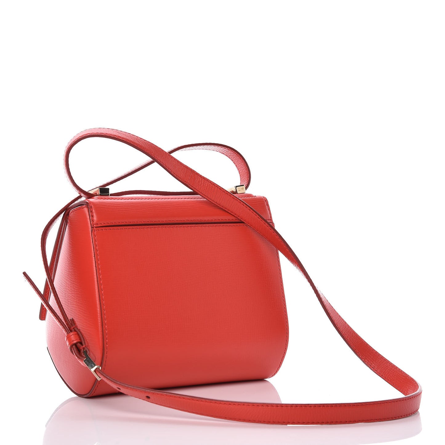 Textured Calfskin Mini Pandora Box Crossbody Bag Red