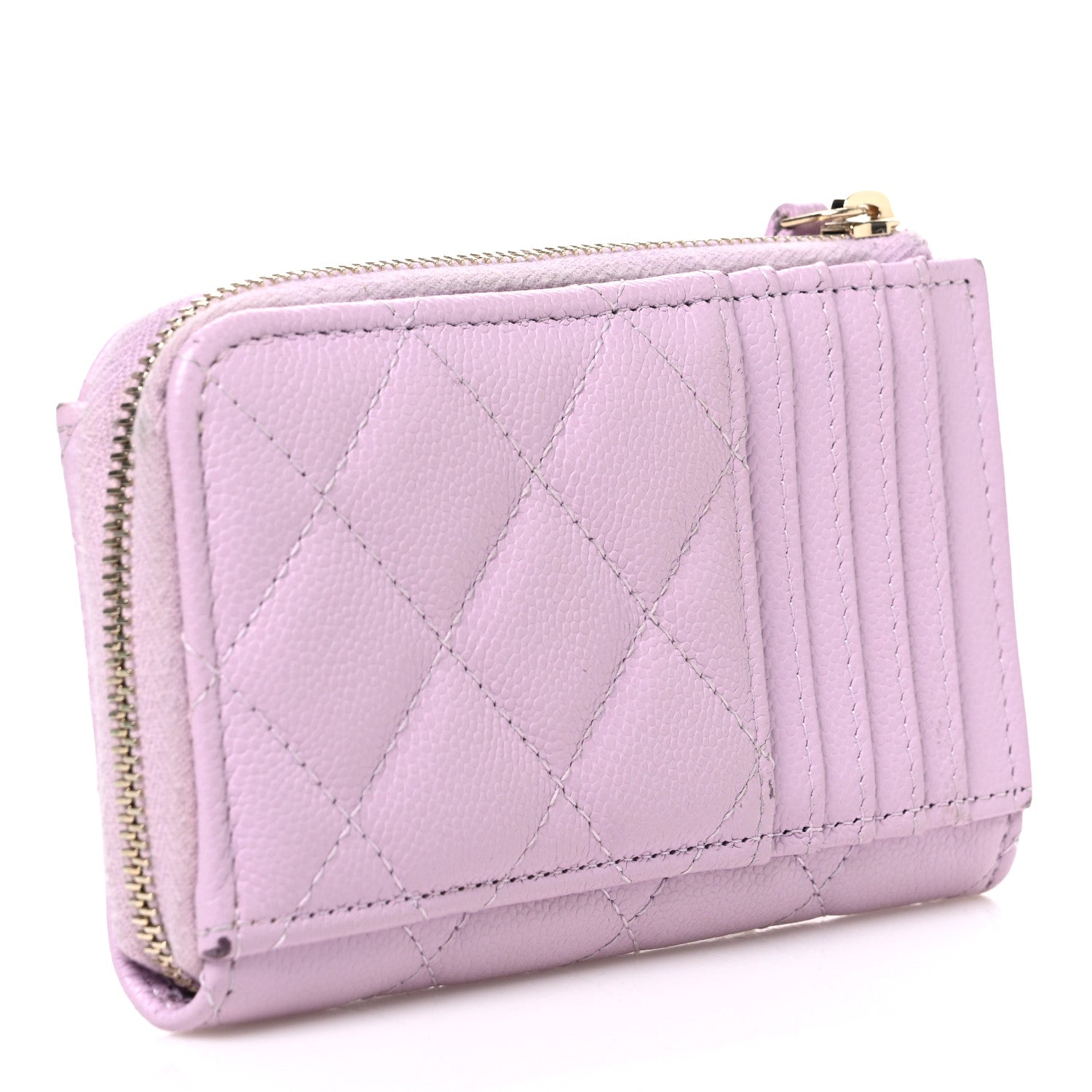 Chanel Caviar Quilted CC Zip Around Card Holder Light Pink Light Pink 3 of 8
