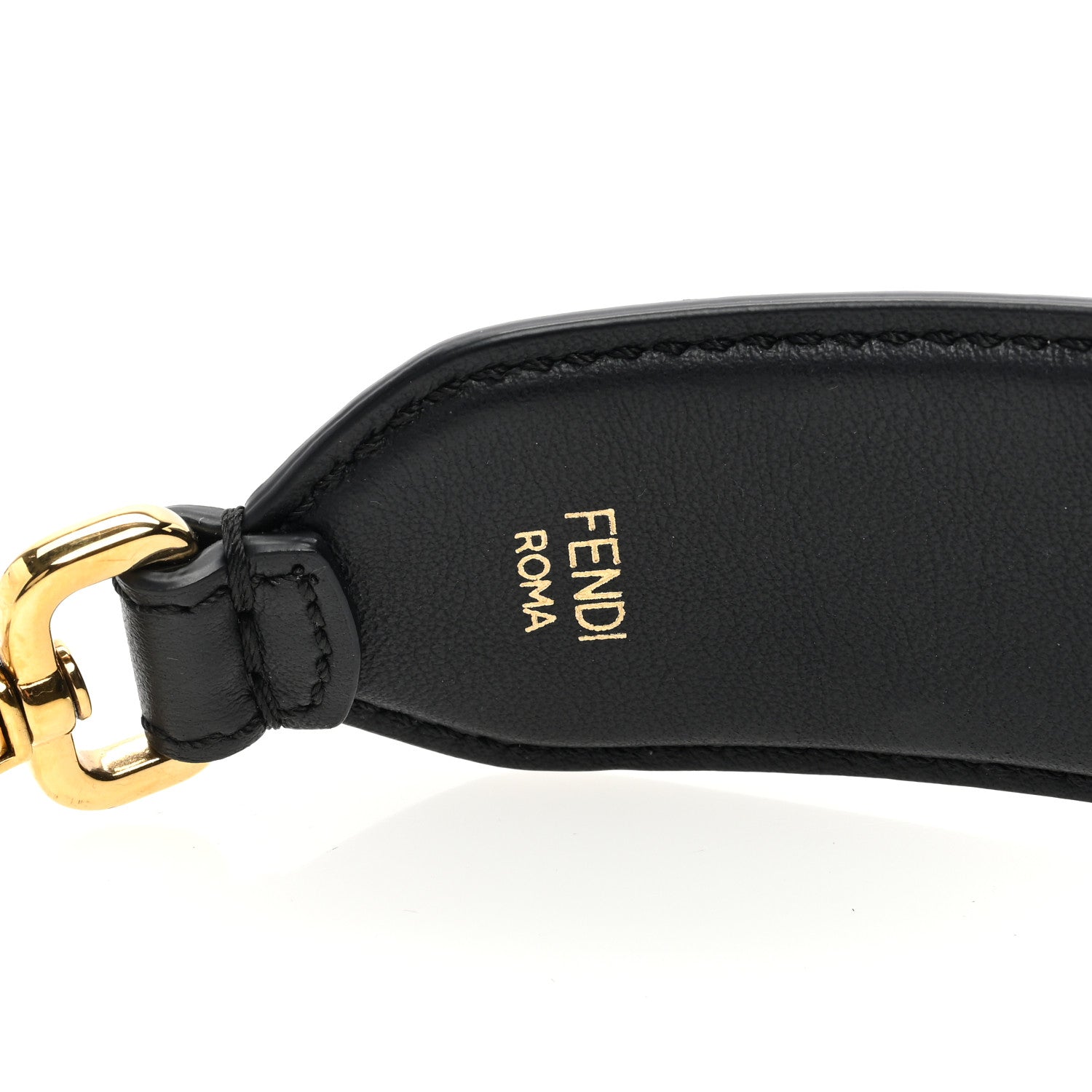Fendi Vitello Grace FF 1974 Embossed Strap You Black 3 of 4