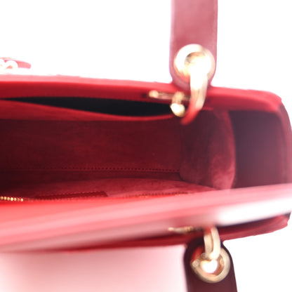Christian Dior Lambskin Cannage Small Bi-Color Lady Dior Rouge Multicolor 5 of 11