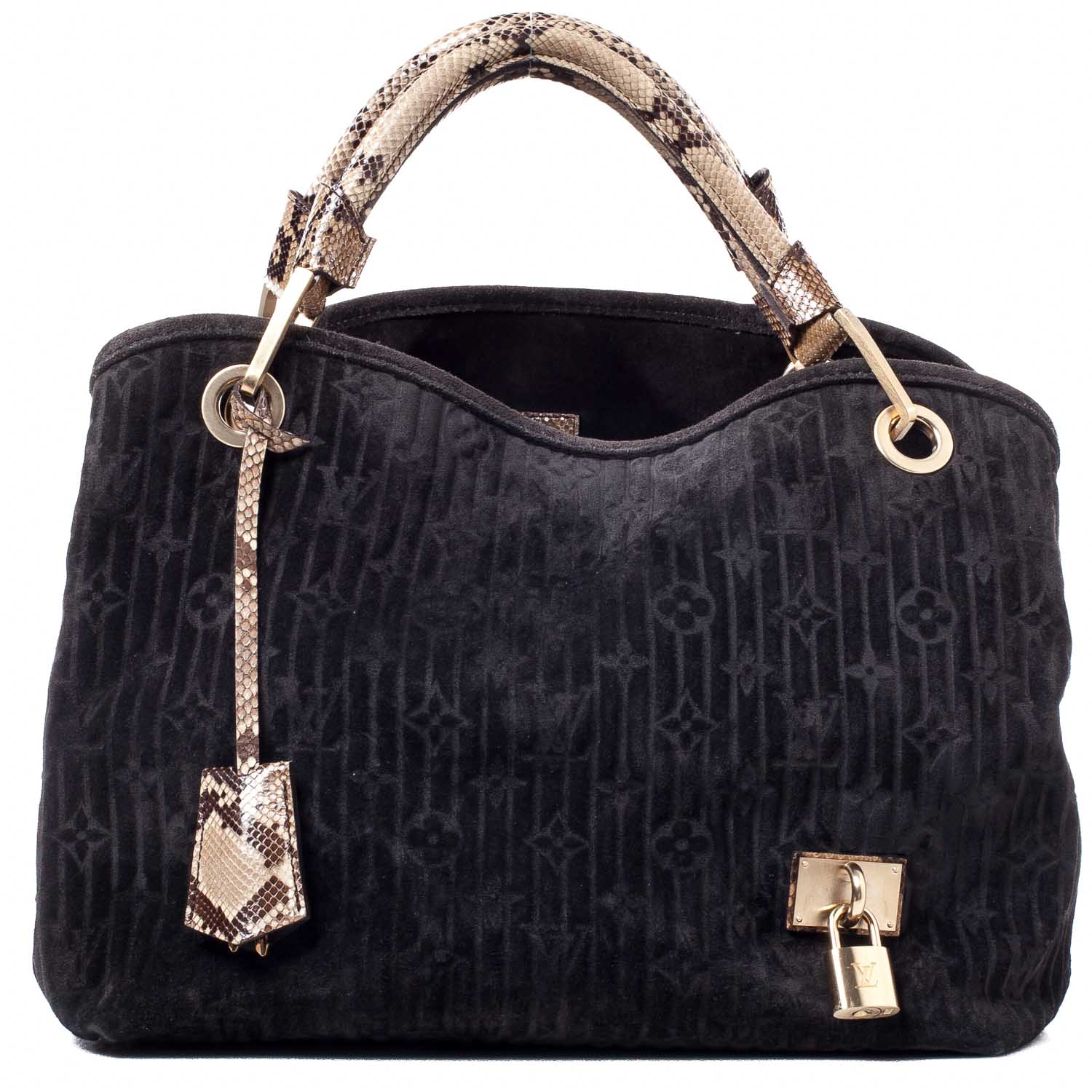 Louis Vuitton Suede Python Monogram Whisper PM Kohl 1 of 9