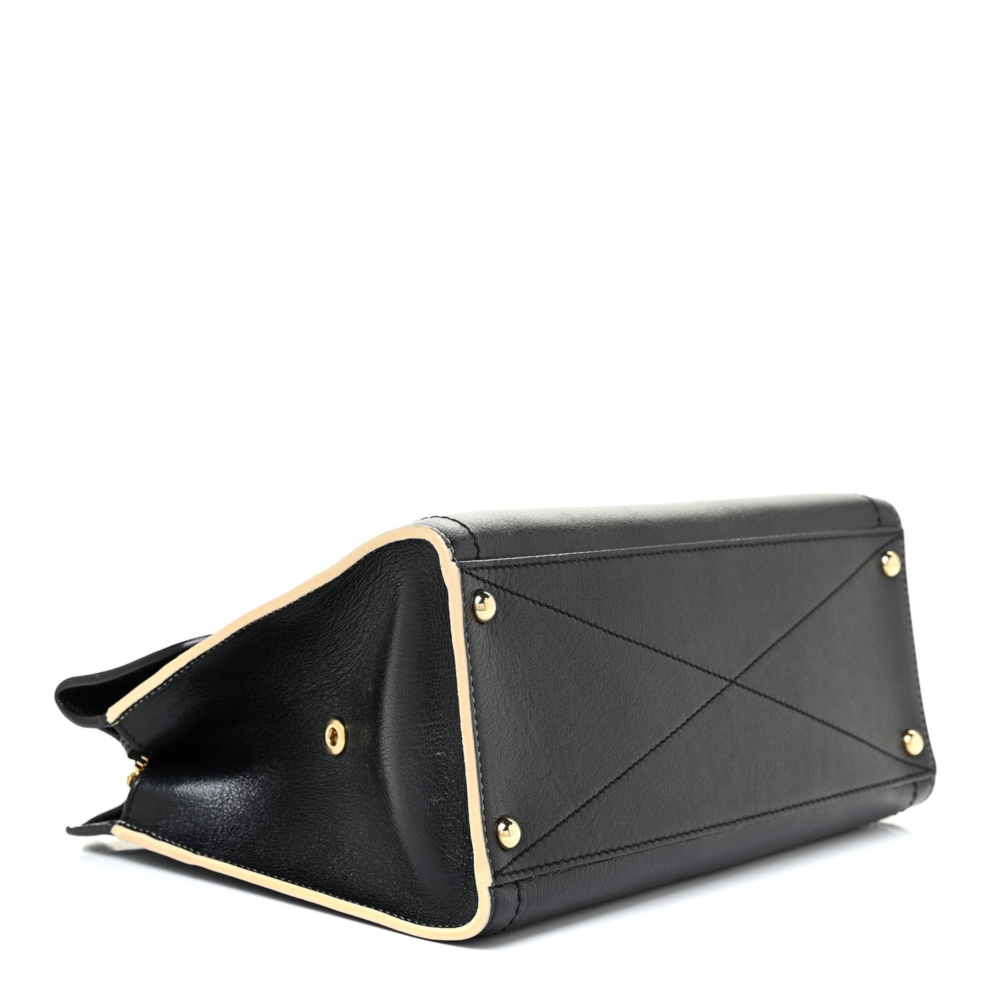 Textured Calfskin Satchel Black