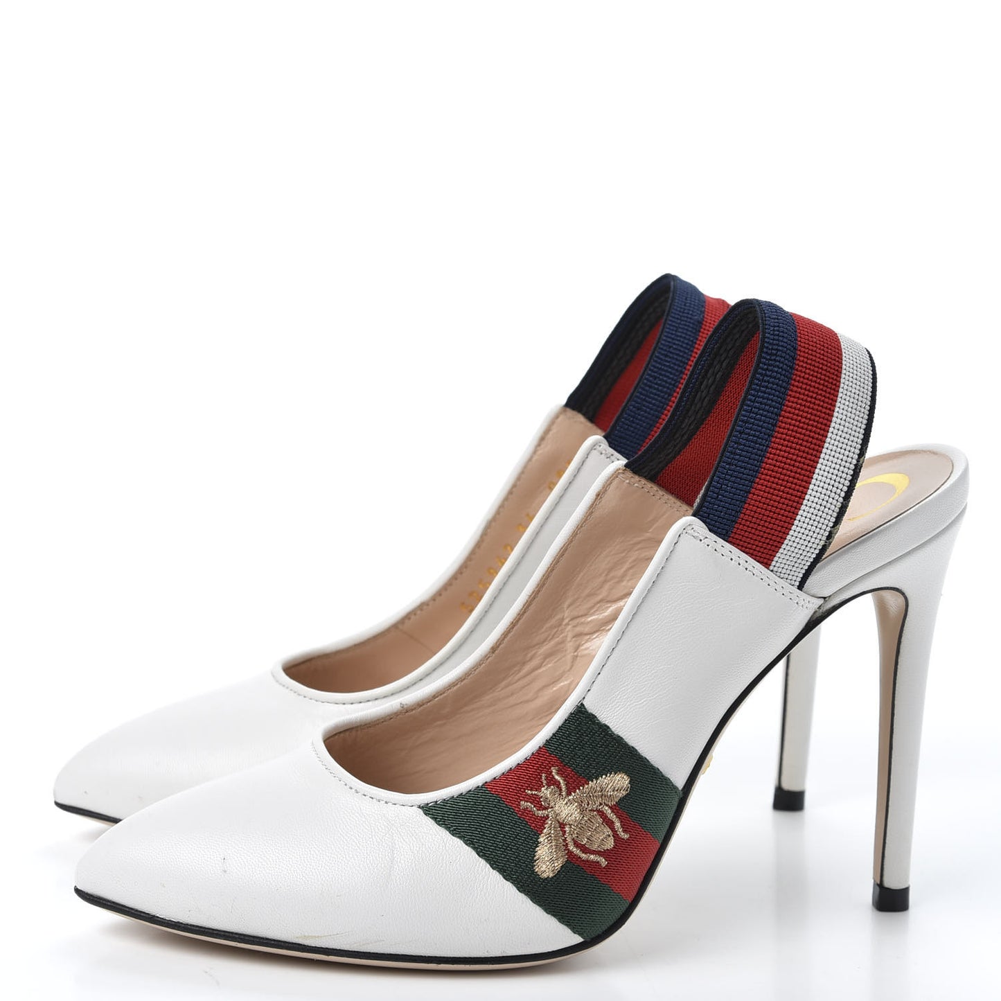 Malaga Kid Web Sylvie High Heel Slingback Pumps 36 White