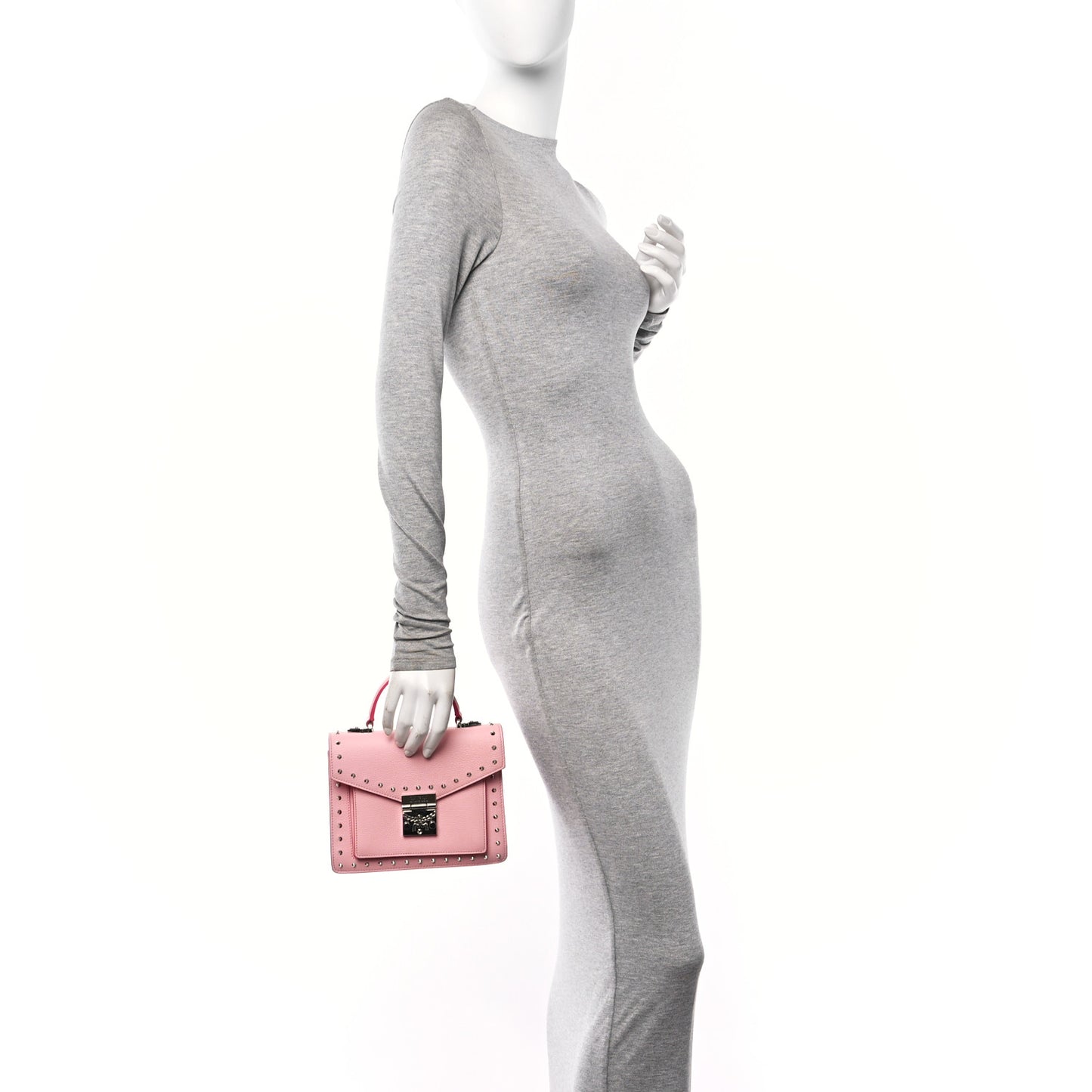 Calfskin Studded Small Patricia Bag Pink
