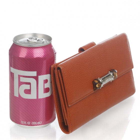 Gucci Leather Bamboo Continental Wallet Orange 2 of 13