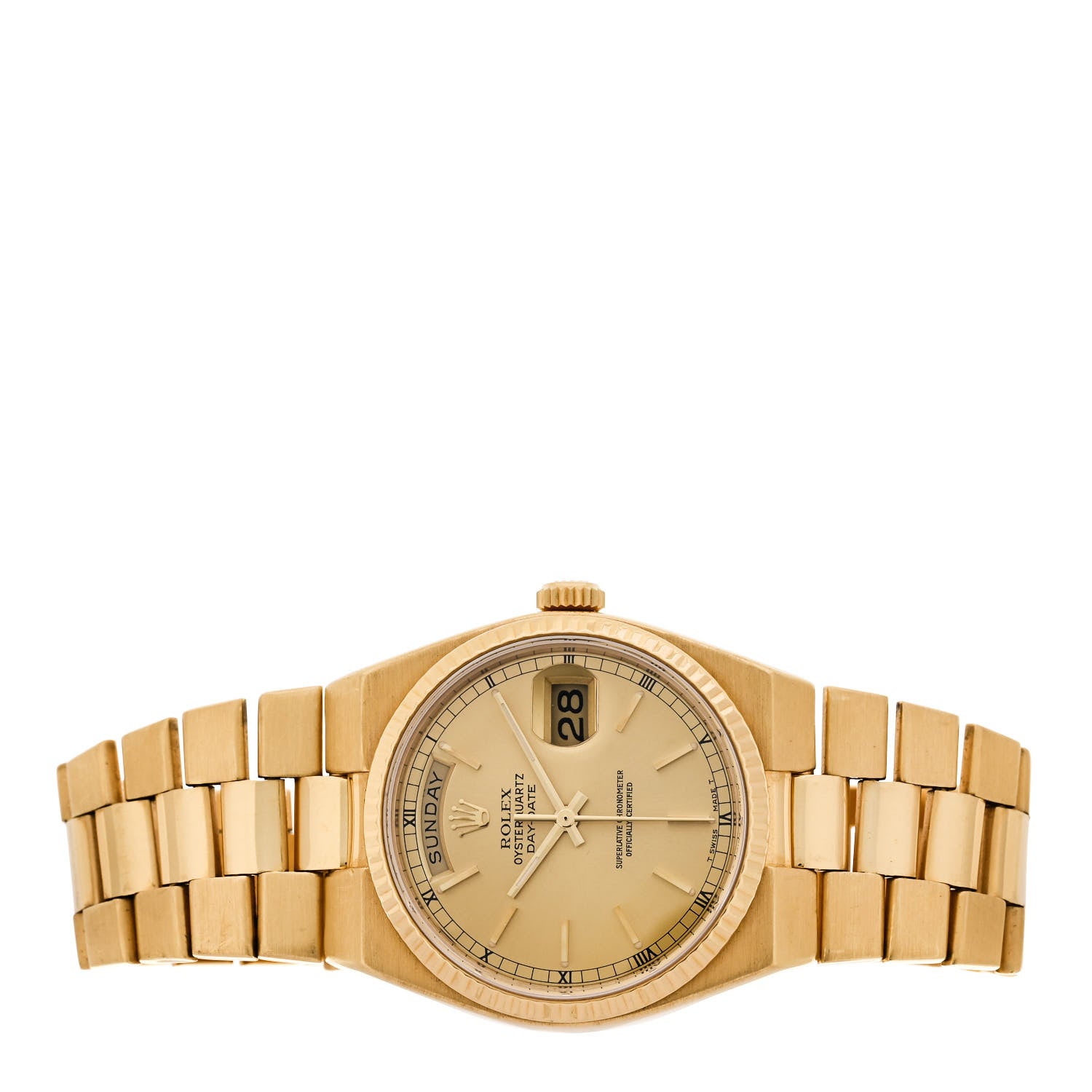 Rolex 18K Yellow Gold 36mm Oysterquartz Day-Date Watch Champagne 19018 2 of 5