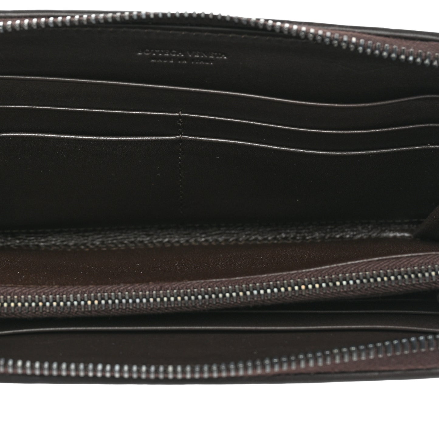 Nappa Intrecciato Zip Around Wallet Aubergine