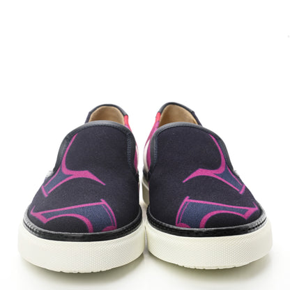 Hermes Toile Womens Les Coupes Kick Slip On Sneakers 37.5 Pourpre 2 of 8