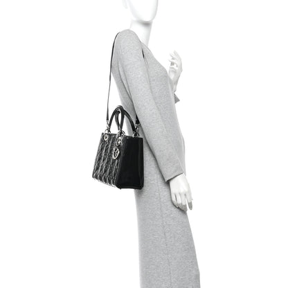 Christian Dior Patent Cannage Medium Lady Dior Black 2 of 9