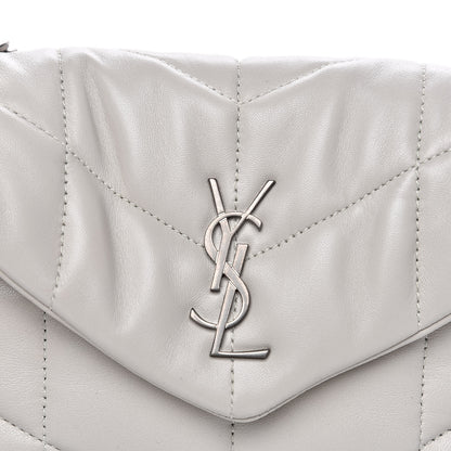 Saint Laurent Lambskin Quilted Toy Loulou Puffer Monogram Chain Satchel Crema Soft 9 of 11