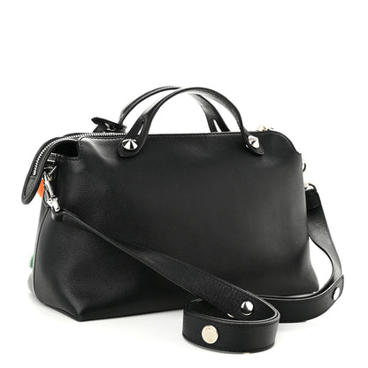 Fendi Vitello Dolce Mink Fur Pom Pom Medium By The Way Boston Bag Black Multicolor 3 of 10