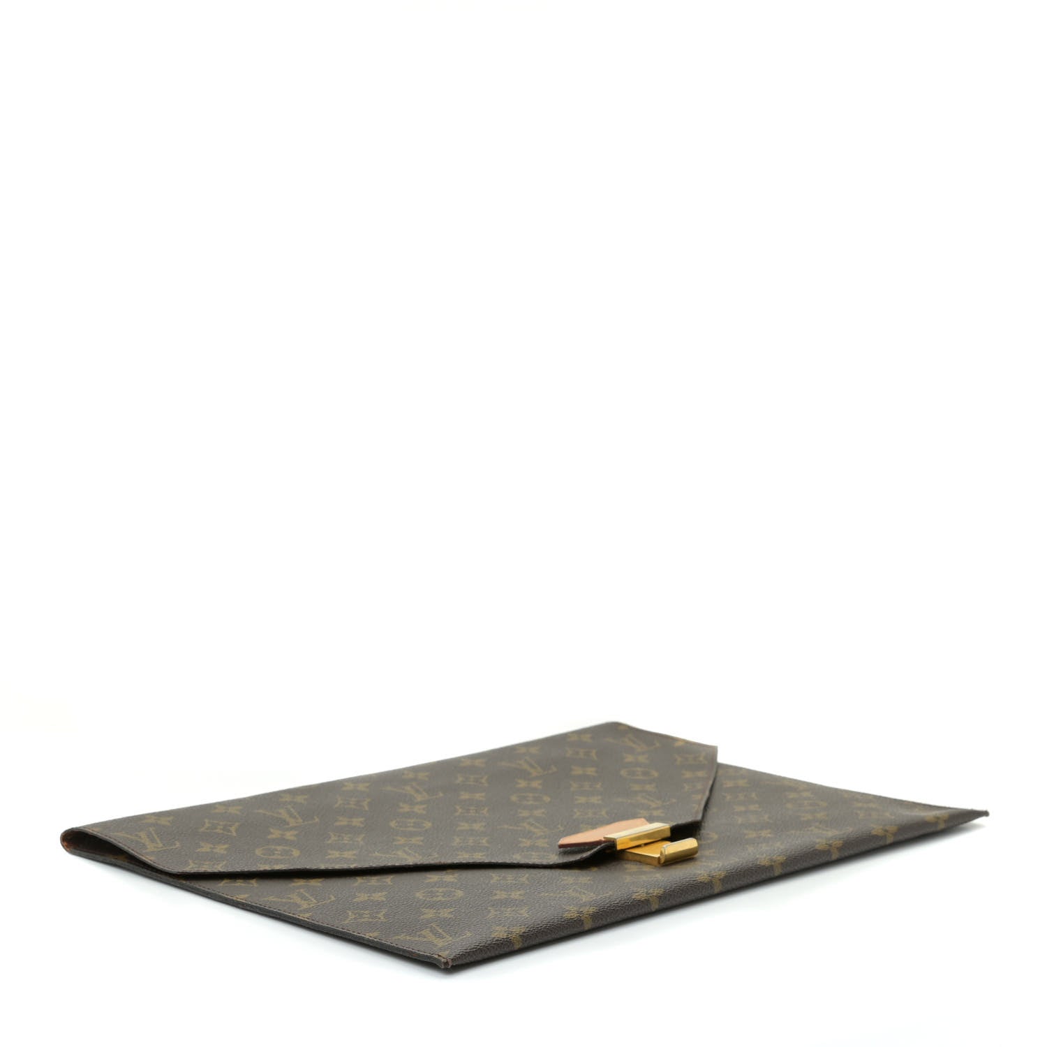 Louis Vuitton Monogram Poche Plate Envelope Clutch MM 4 of 11