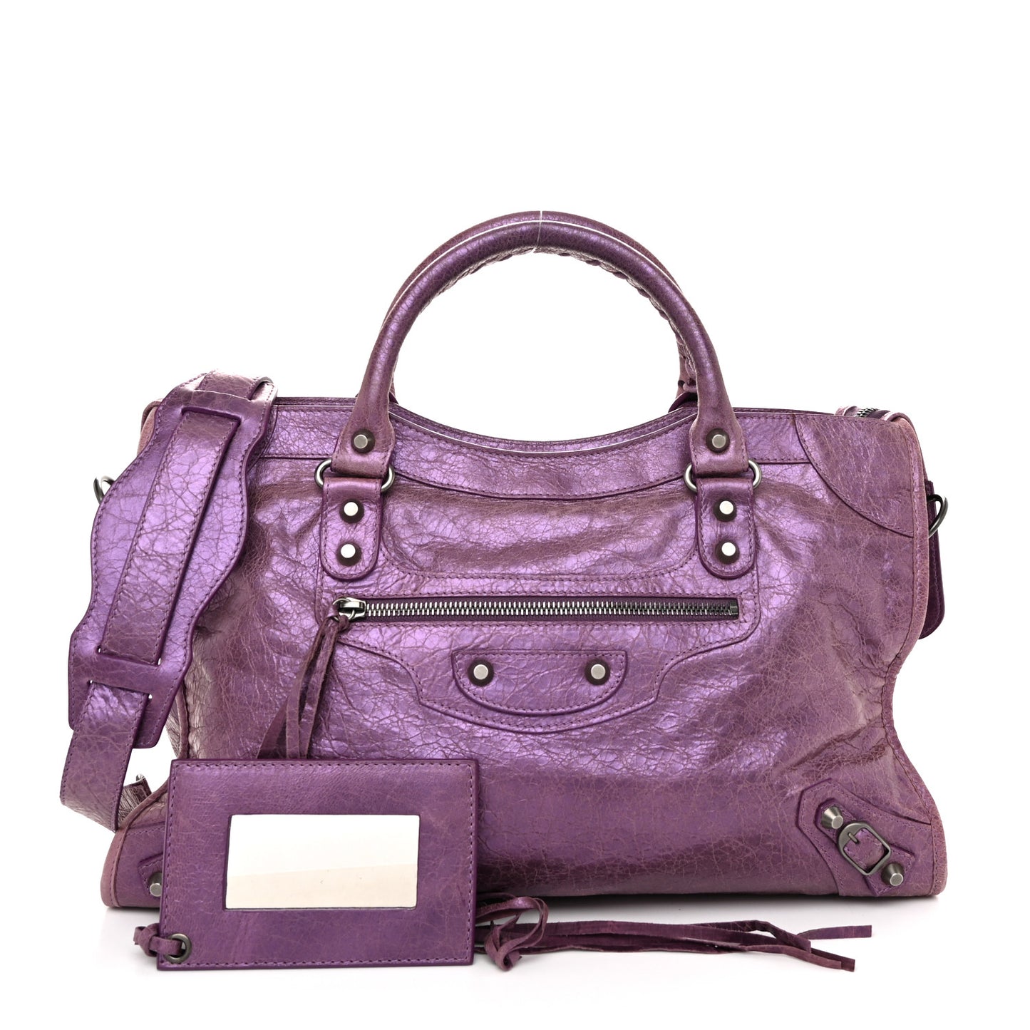 Agneau Classic Hardware City Metallic Purple