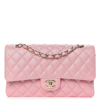 Chanel Iridescent Caviar Quilted Medium Double Flap Rose Pink 1 of 10