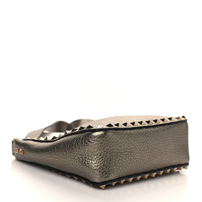 Valentino Garavani Metallic Pebbled Calfskin Mini Rockstud Flip-Lock Messenger Bag Sasso 4 of 6