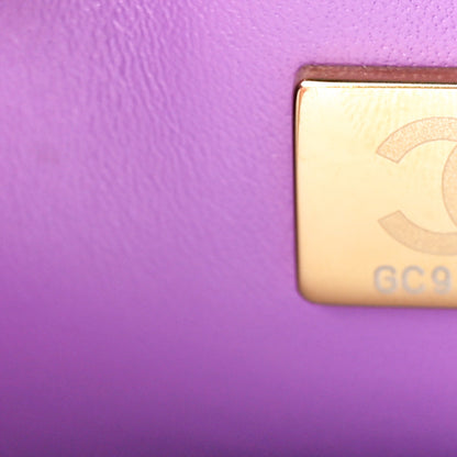 Chanel Lambskin Enamel Quilted Mini Pending CC Square Flap Purple 6 of 10