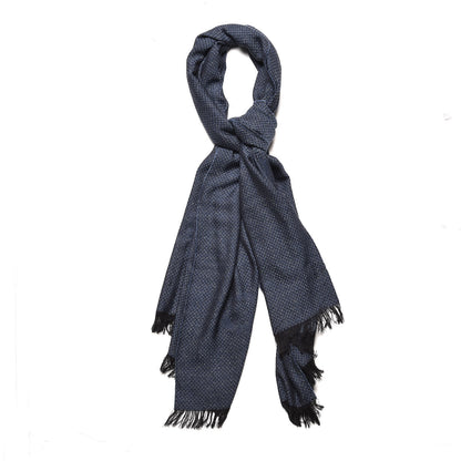 Chanel Cashmere Silk CC Fringe Scarf Blue 1 of 5