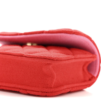 Chanel Jersey Quilted Micro Mini Flap Red 10 of 11
