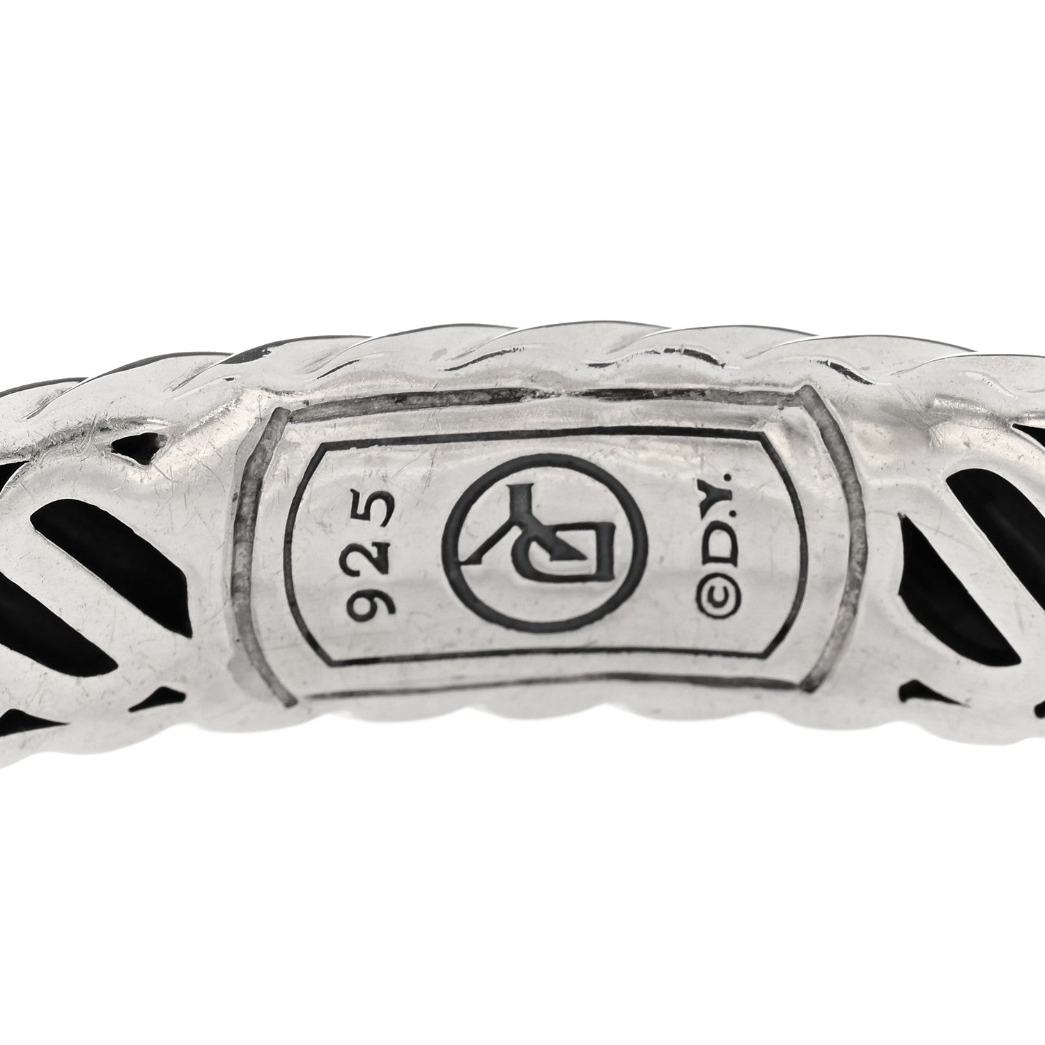 David Yurman Sterling Silver Diamond 10mm Cable Buckle Bracelet 3 of 3