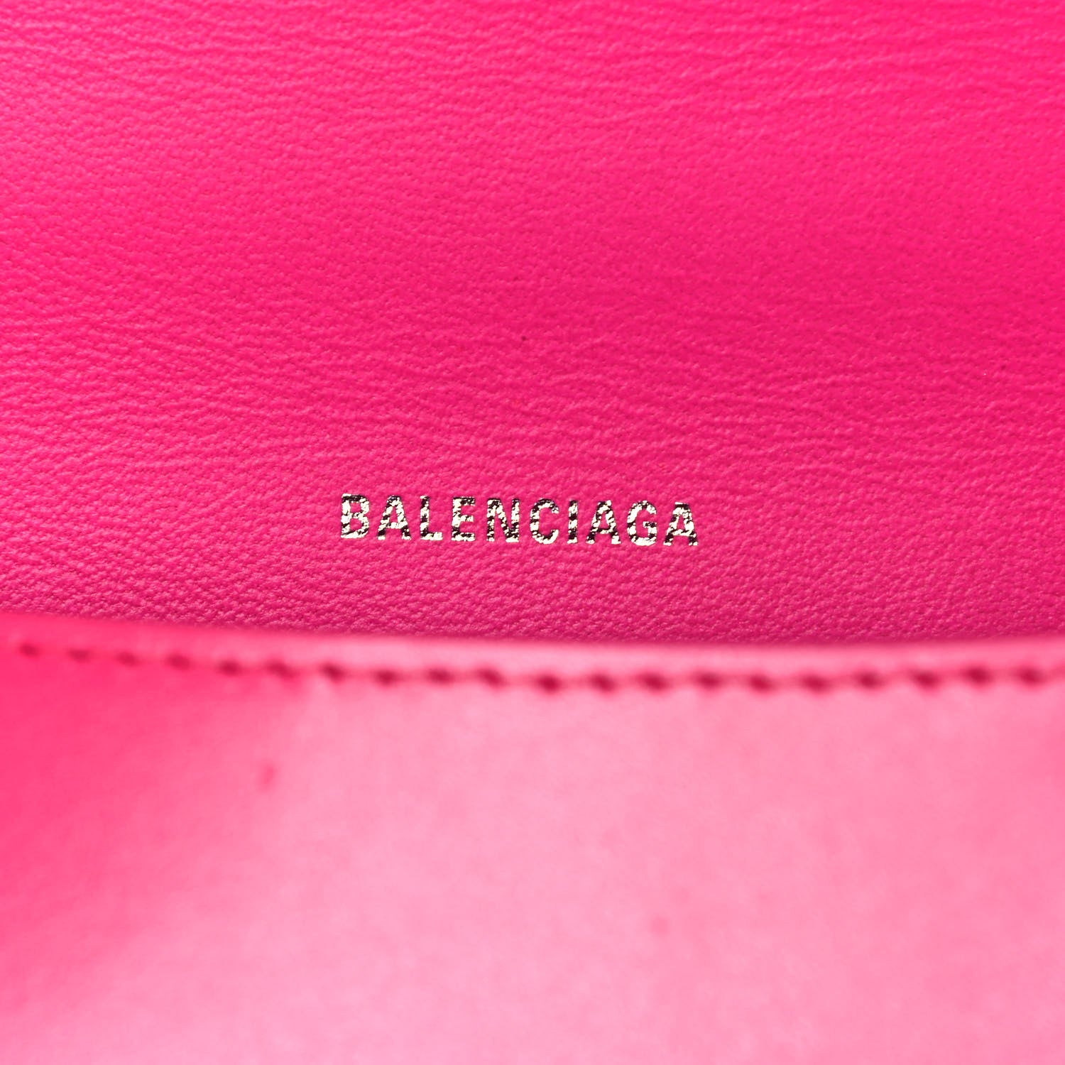 Balenciaga Shiny Box Calfskin Small Hourglass Top Handle Bag Acid Fuchsia 6 of 14