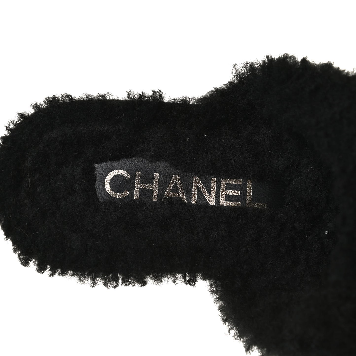 Suede Calfskin Shearling Turn Lock Clogs 38 Black