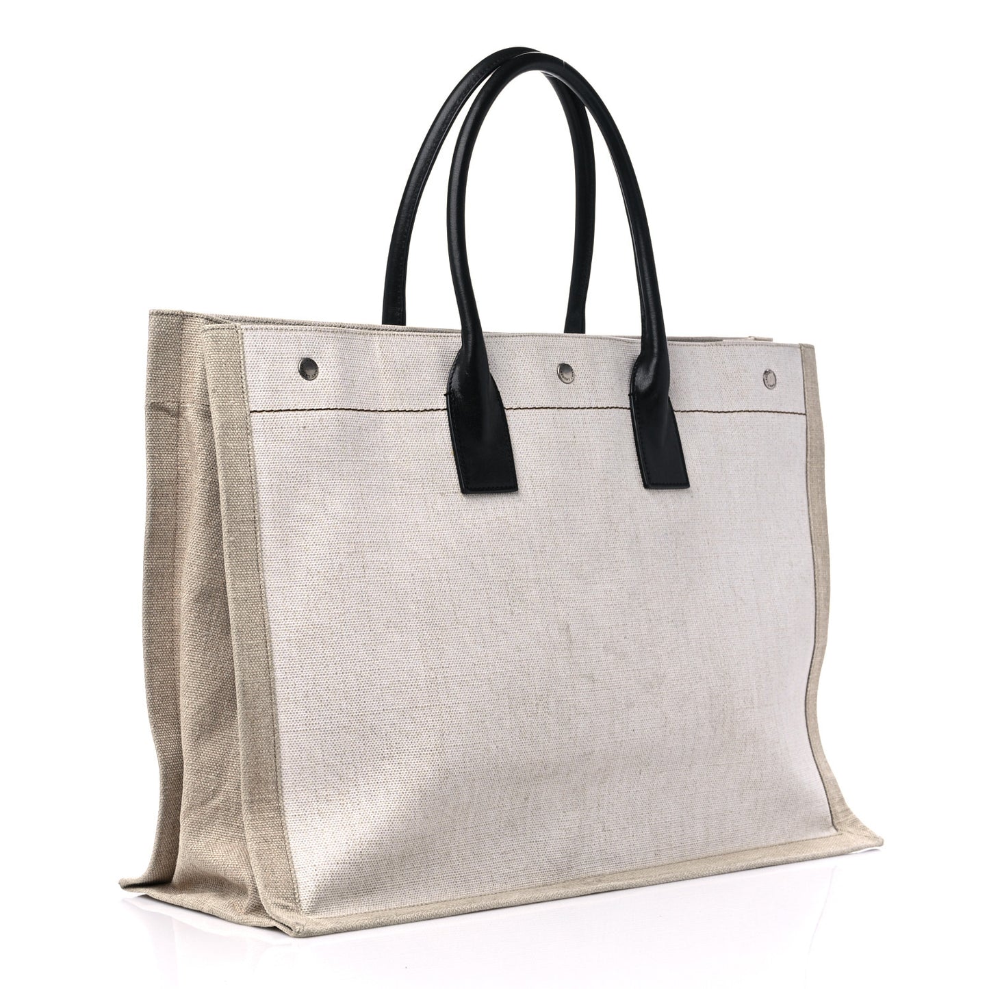 Linen Calfskin Rive Gauche Tote Optic White