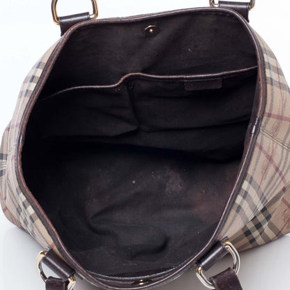 Burberry Haymarket Check Large Tote Brown 8 of 8
