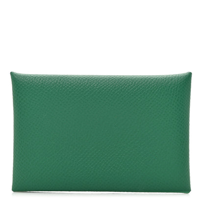 Hermes Epsom Horseshoe Calvi Card Case Vert Vertigo Craie 1 of 8