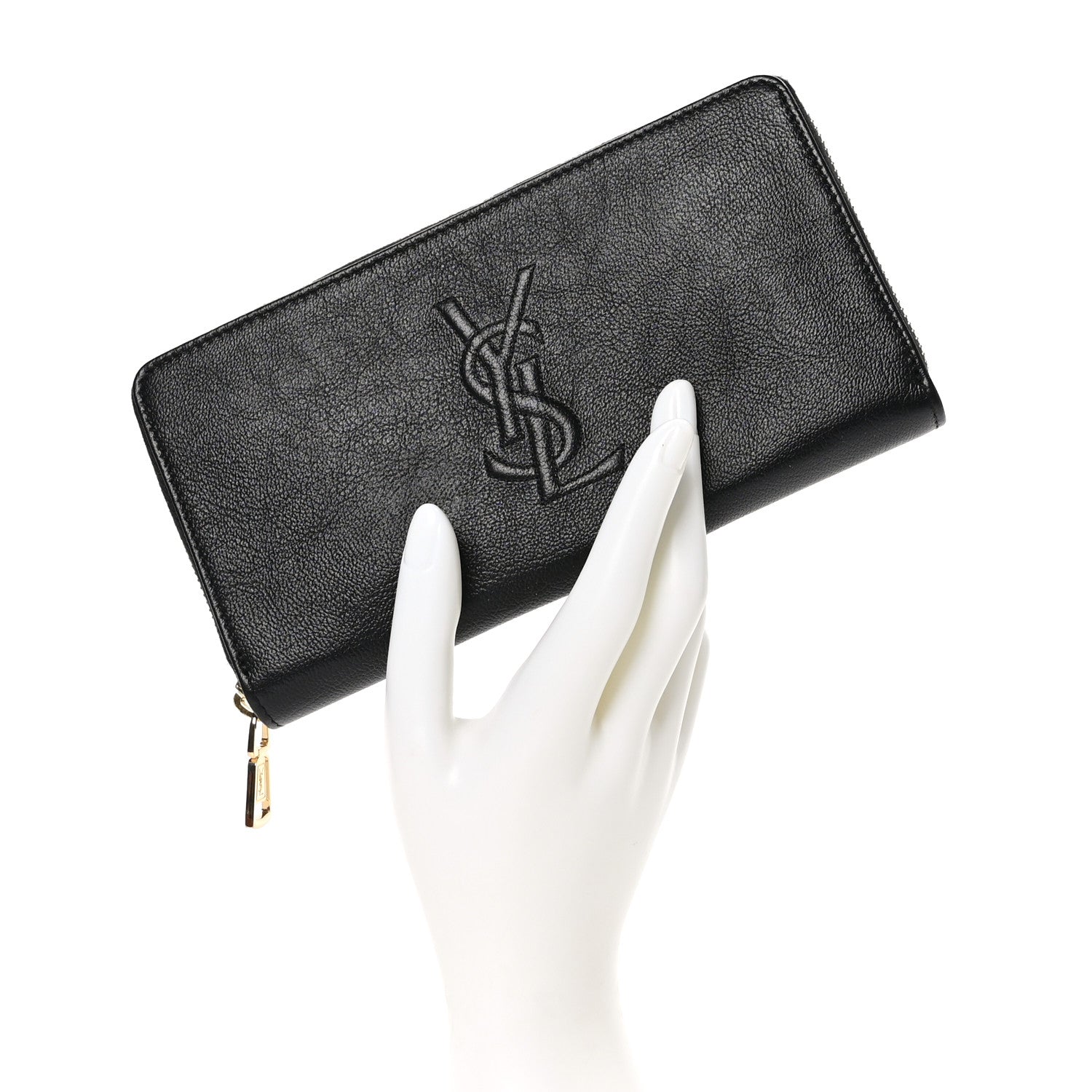 Saint Laurent Chevre Belle De Jour Zip Around Wallet Black 2 of 10