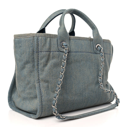 Chanel Denim Small Deauville Tote Light Blue 4 of 11