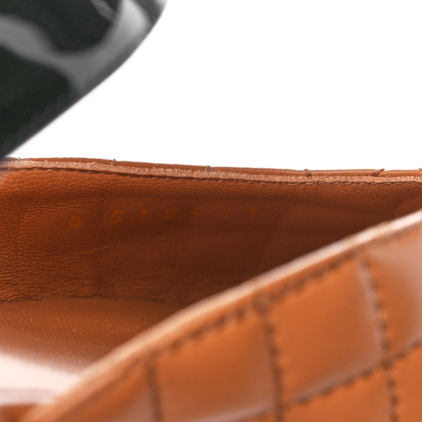 Patent Lambskin Quilted Cap Toe Ballerina Flats 41 Light Brown Black