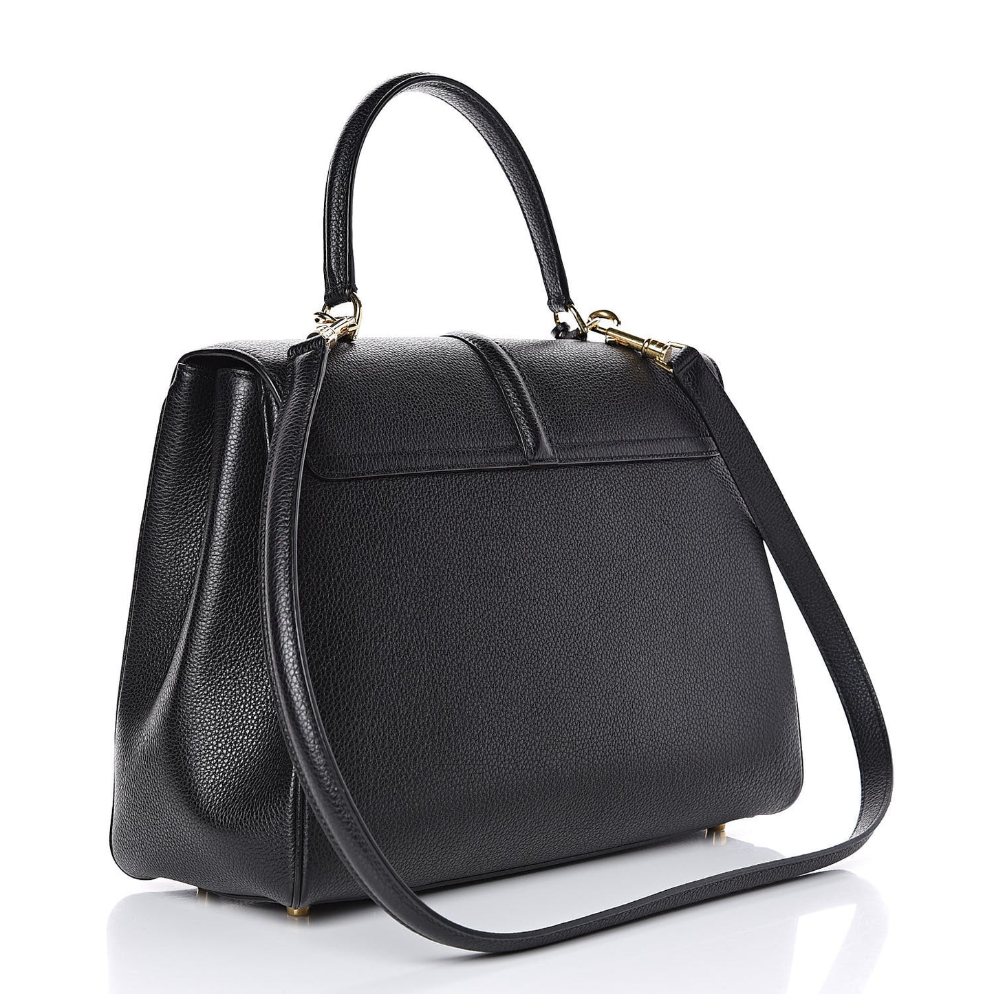 Grained Calfskin Classique 16 Top Handle Bag Black