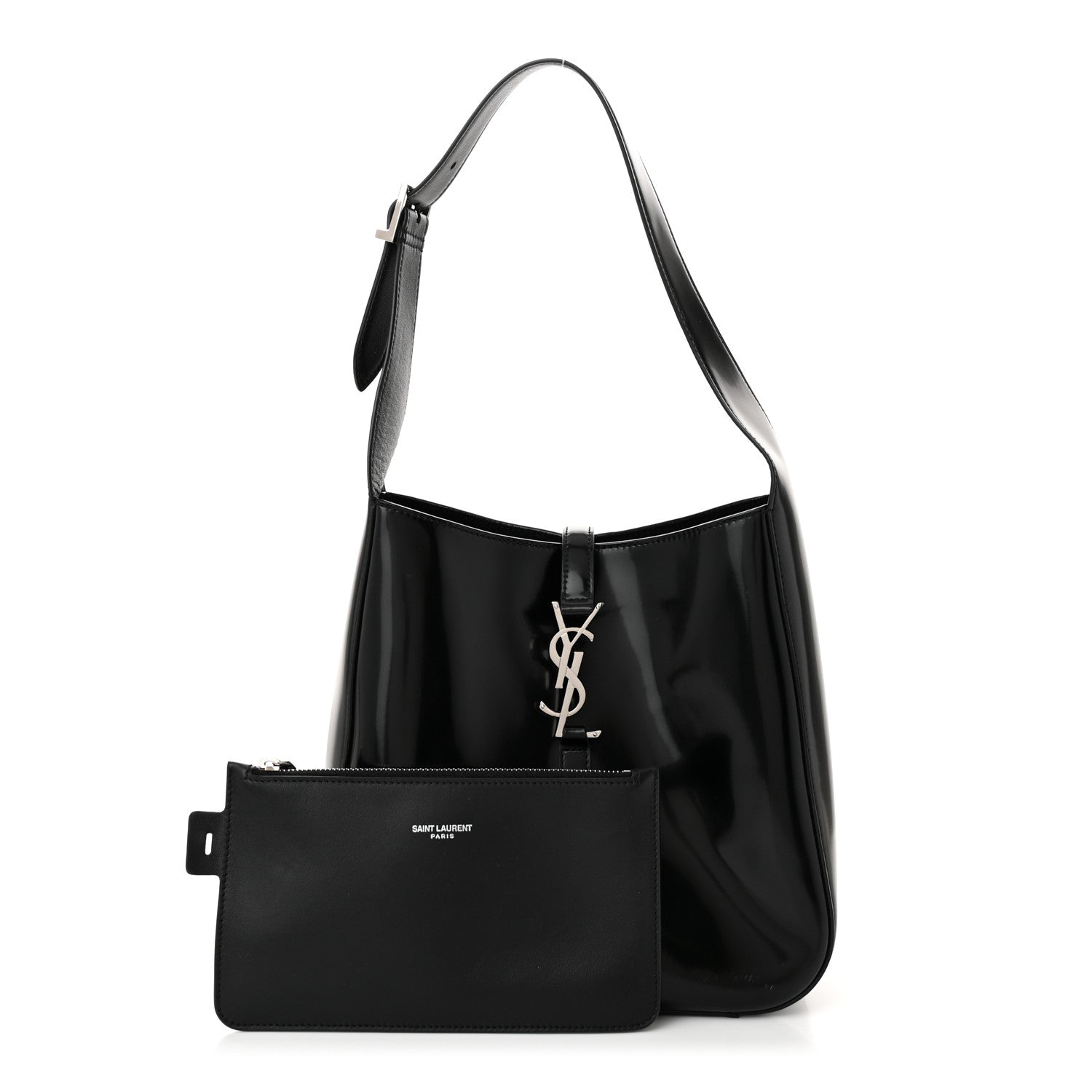 Saint Laurent Patent Small Le 5 A 7 Supple Hobo Black 3 of 11