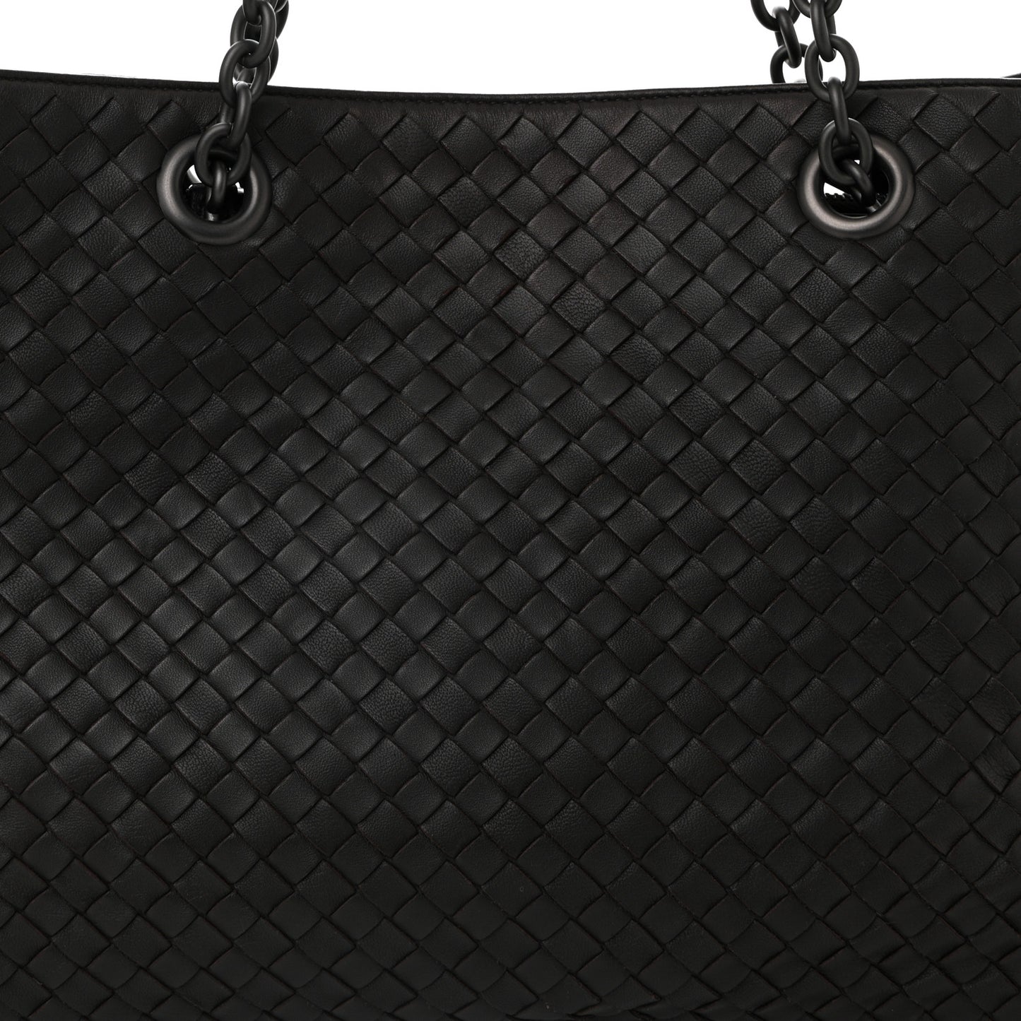 Nappa Intrecciato Large Classic Chain Strap Tote Ebano