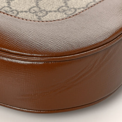 Gucci GG Supreme Monogram Azalea Calfskin Web Medium Jackie 1961 Hobo Beige Ebony Brown Sugar 10 of 11