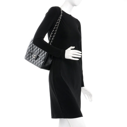 Chanel Caviar Quilted Jumbo Single Flap Black 3 of 9