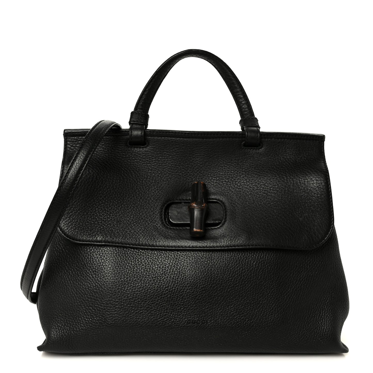 Cellarius Calfskin Bamboo Daily Top Handle Bag Black