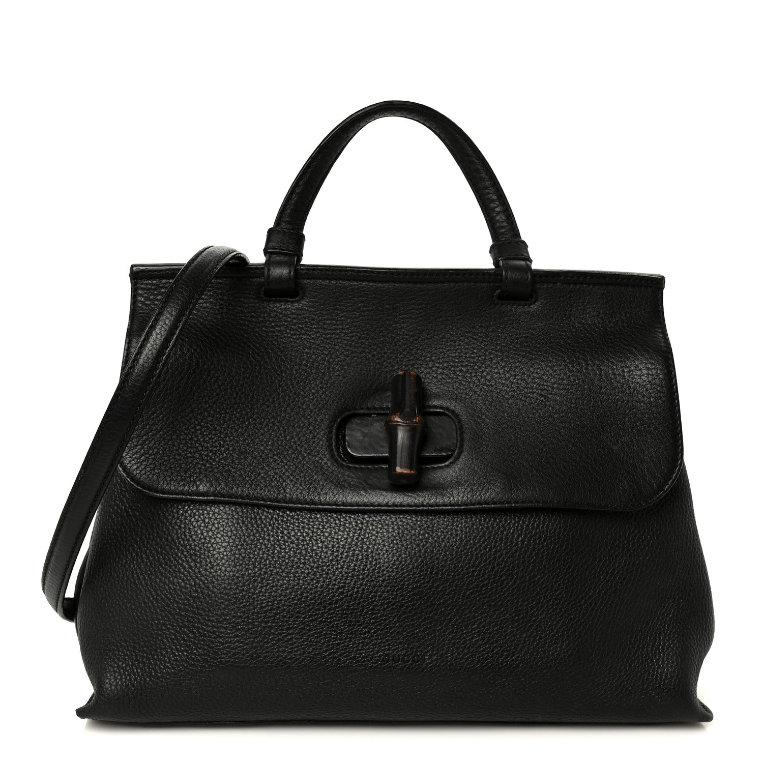 Gucci Cellarius Calfskin Bamboo Daily Top Handle Bag Black 1 of 10
